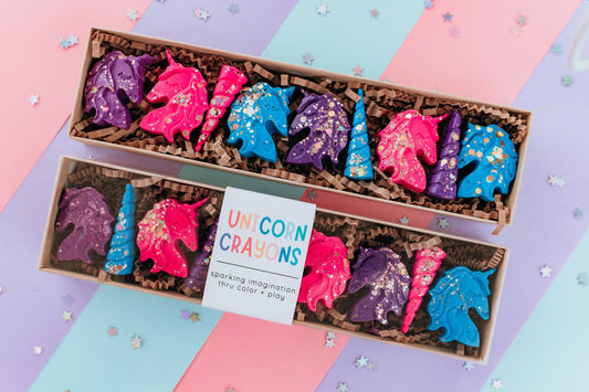 Unicorn Party Favor – Glitter Crayon Set Kid Birthday Gift