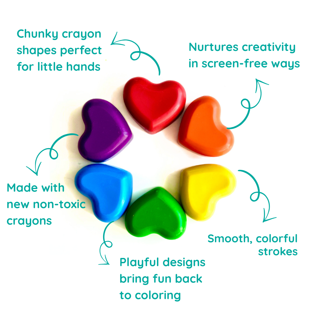 Rainbow Heart Crayons