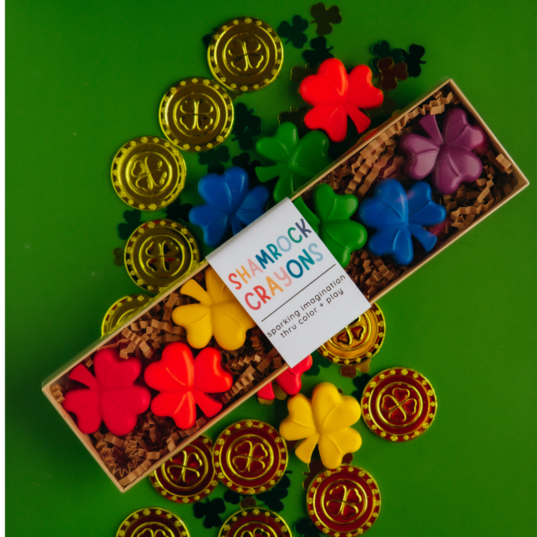Rainbow Shamrock Crayons