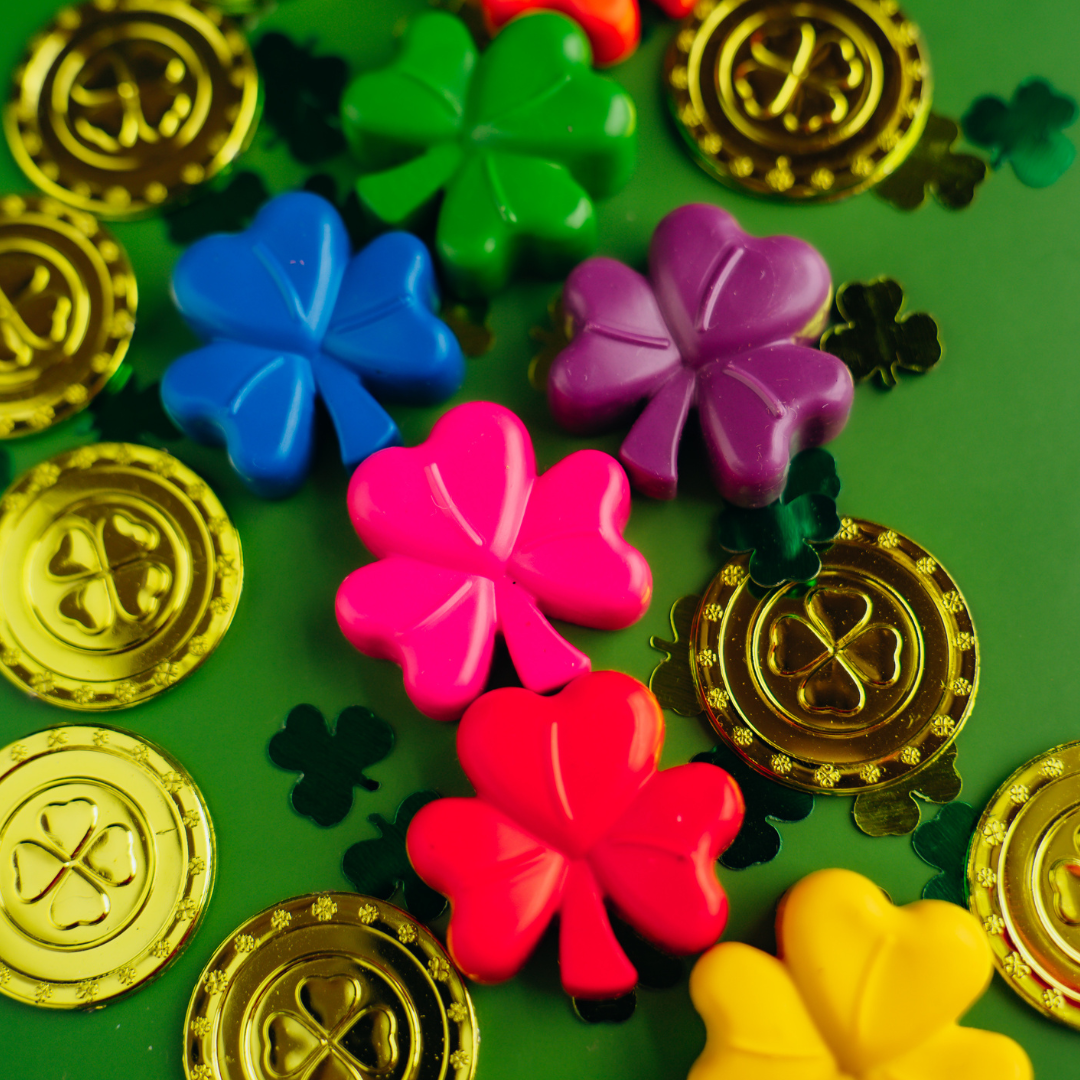 Rainbow Shamrock Crayons