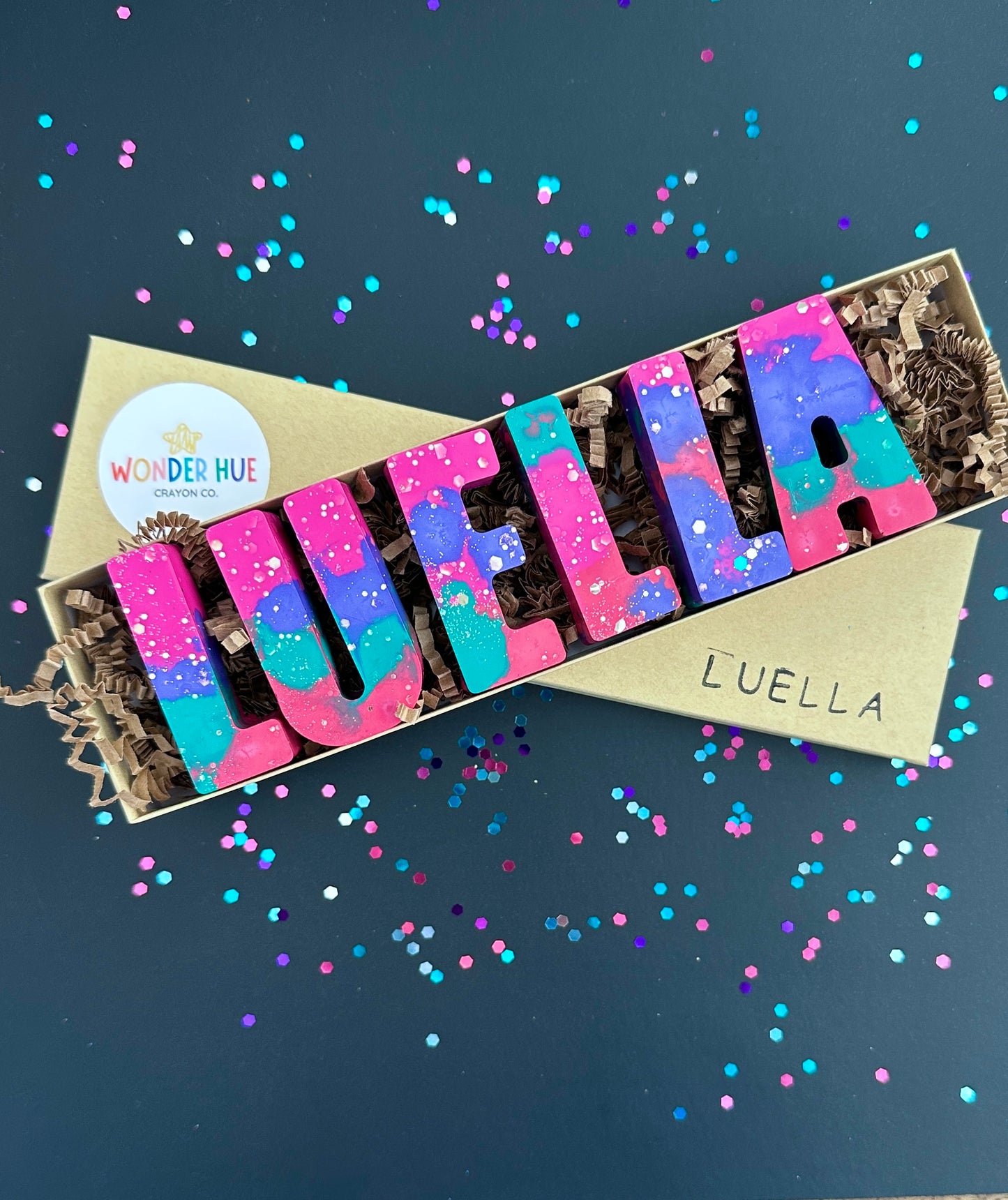 Personalized Glitter Name Crayons – Kids Gifts
