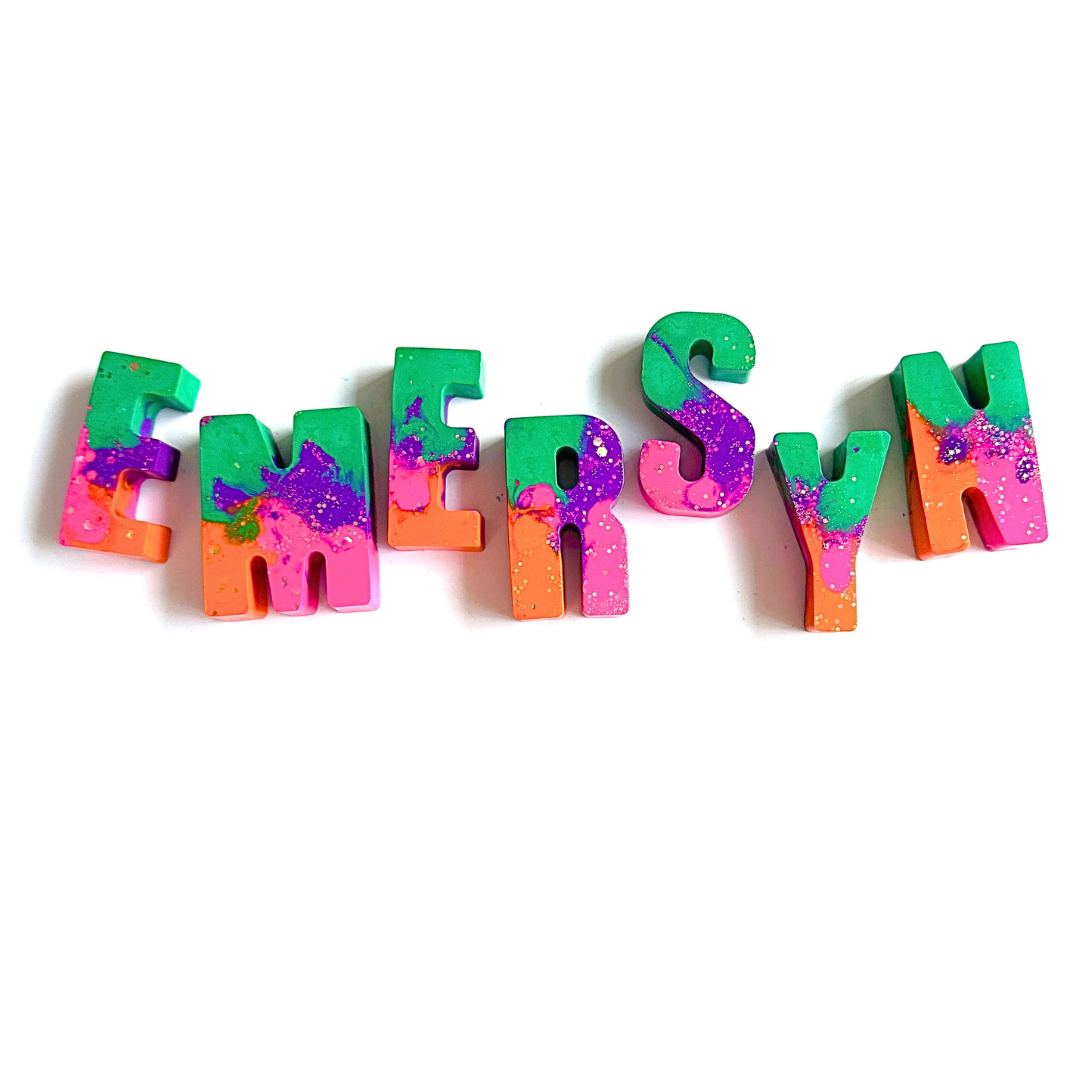 Glitter Name Crayons