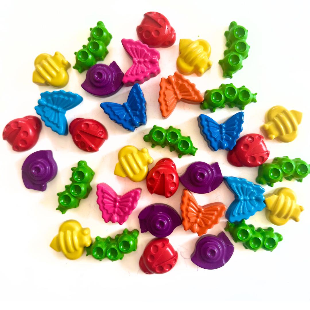 Bug Shaped Crayon Set – Handmade Insect Party Favor Creative Kids Gift