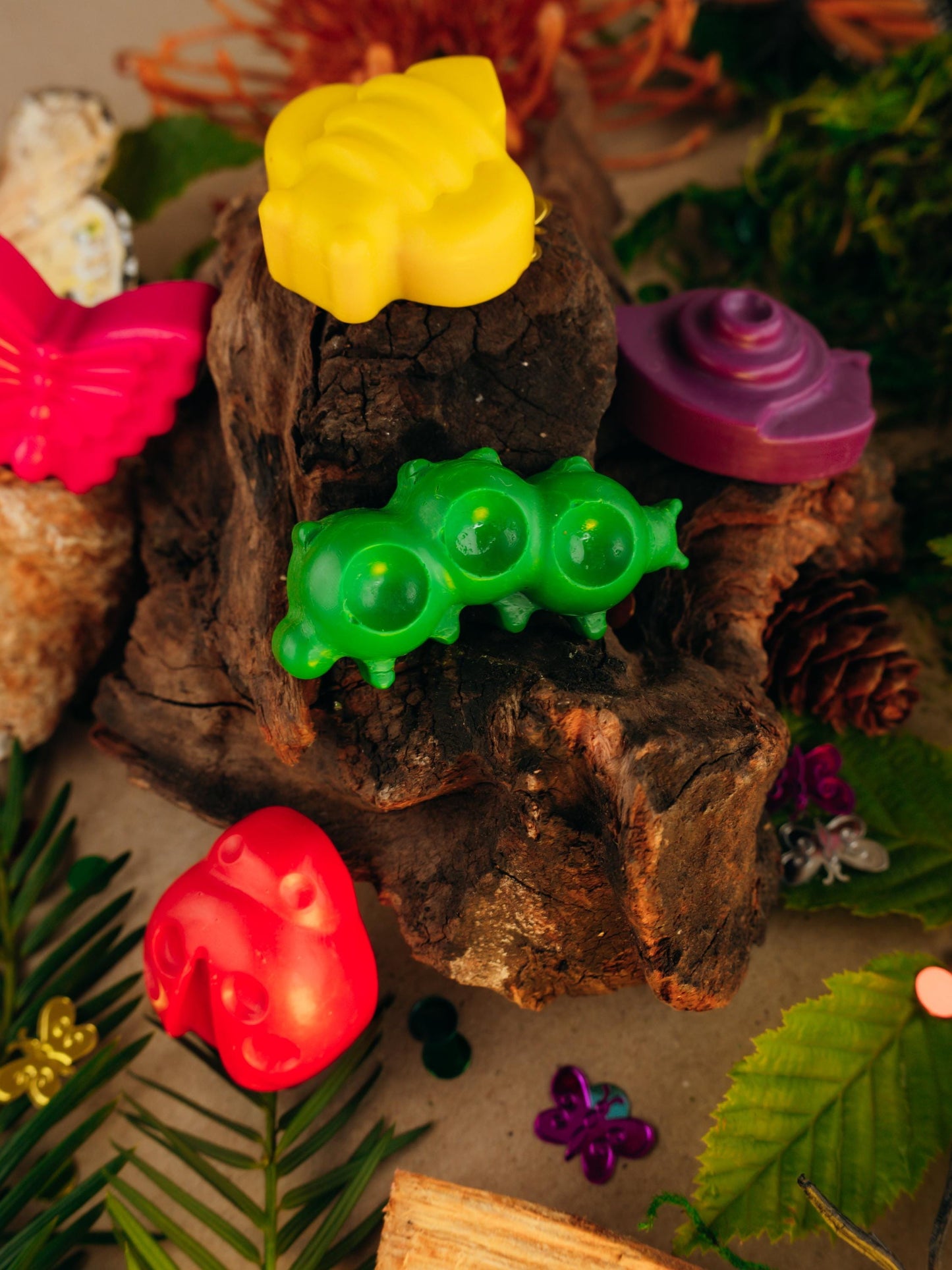 Bug Shaped Crayon Set – Handmade Insect Party Favor Creative Kids Gift