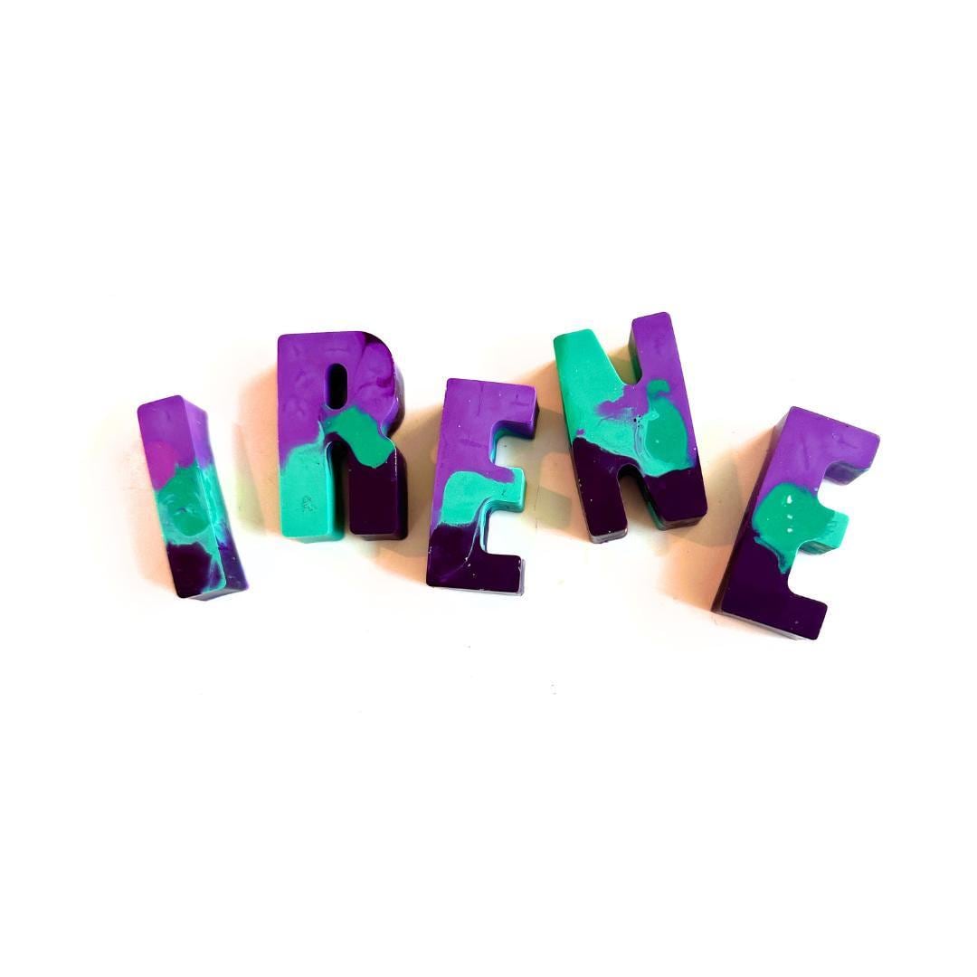 Personalized Name Crayon – Handmade Letter Toy for Toddler Learning