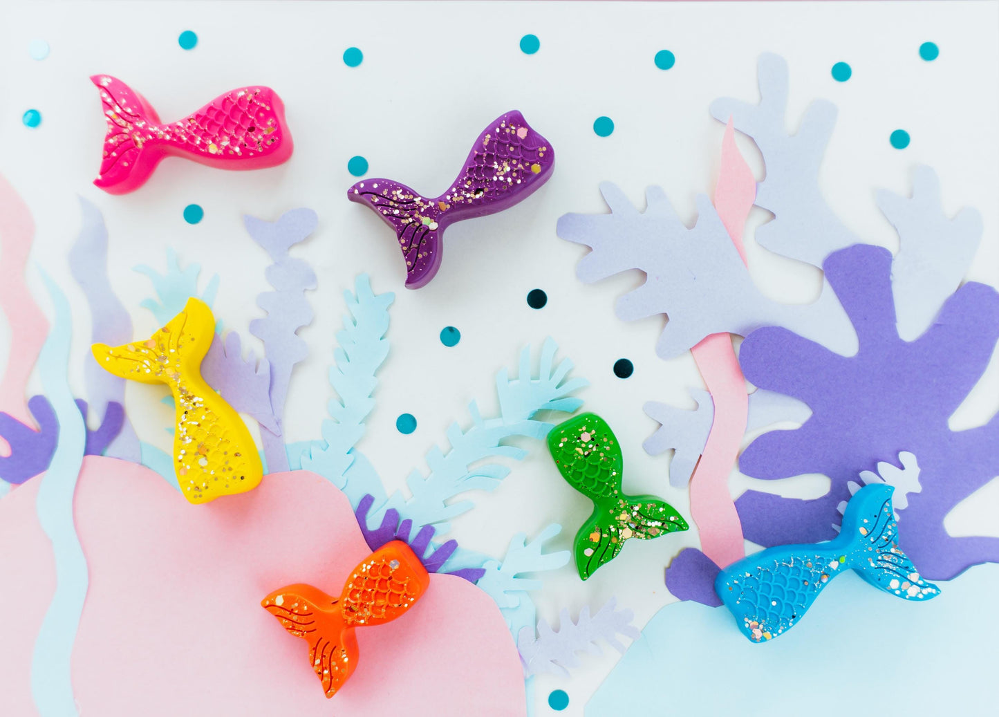 Mermaid Party Favor – Glitter Crayon Set for Ocean Birthday Gifts