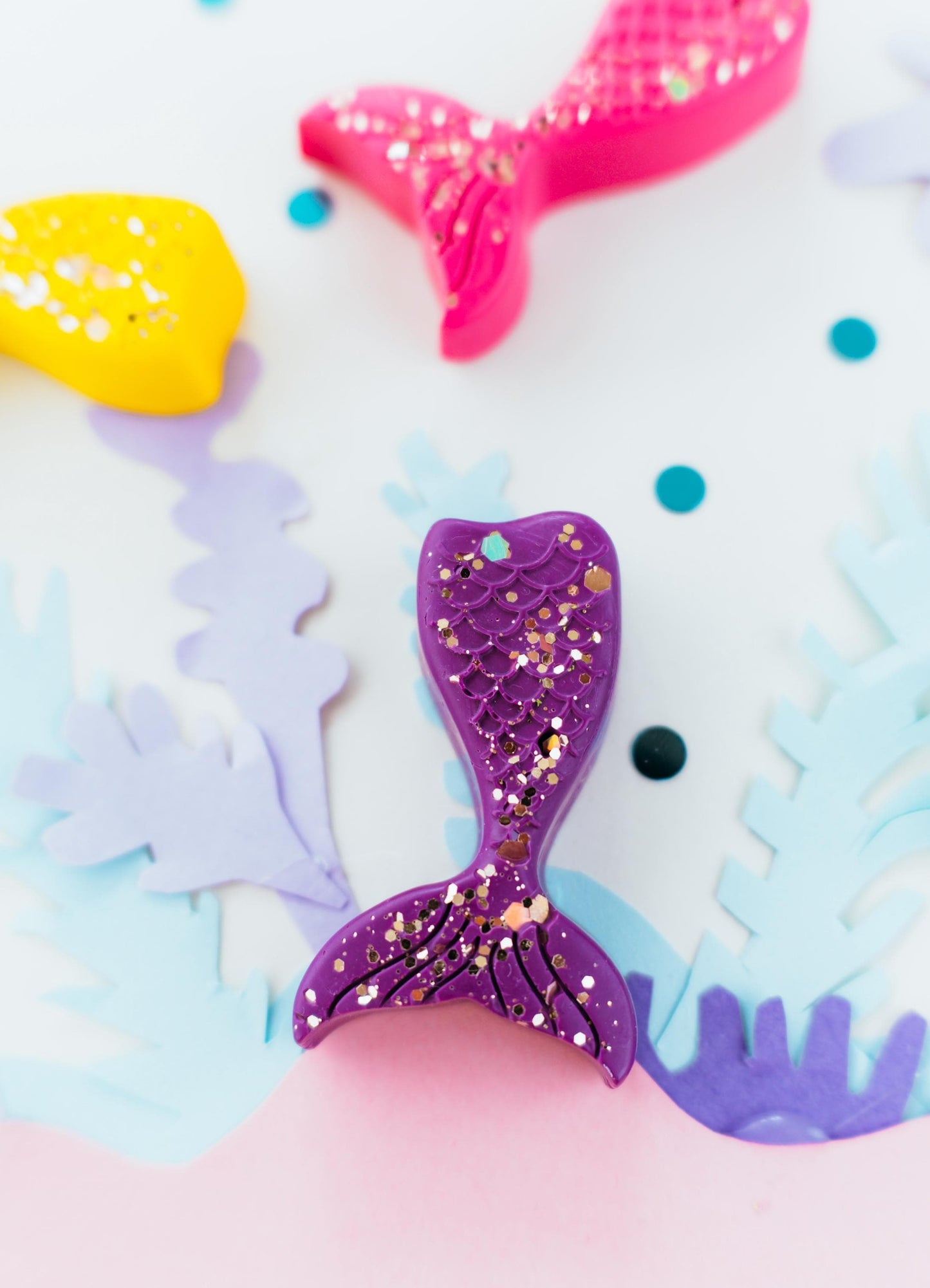Mermaid Party Favor – Glitter Crayon Set for Ocean Birthday Gifts