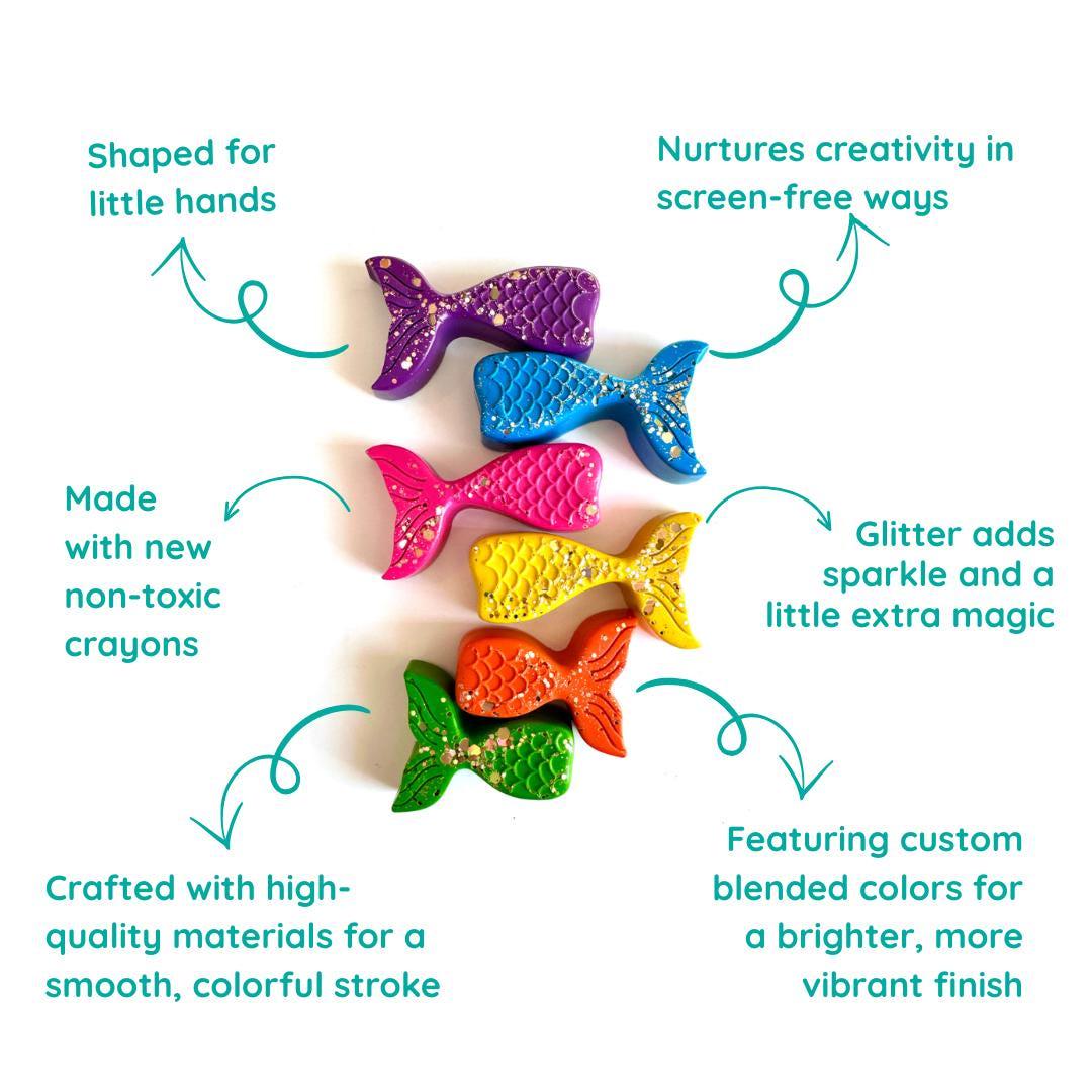 Mermaid Party Favor – Glitter Crayon Set for Ocean Birthday Gifts