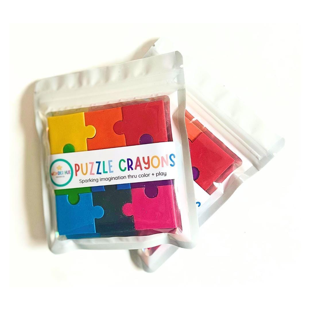 Puzzle Shape Crayon Set – Rainbow Sensory Toy for Autism Therapy
