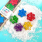 Snowflake Shaped Crayons Glitter Christmas Stocking Stuffer Kids Holiday Gift Set Winter Party Favor Collection Handmade Art Supplies Toddler Coloring Activities Festive Season Celebration Creative Play Time Non Toxic Materials Preschool