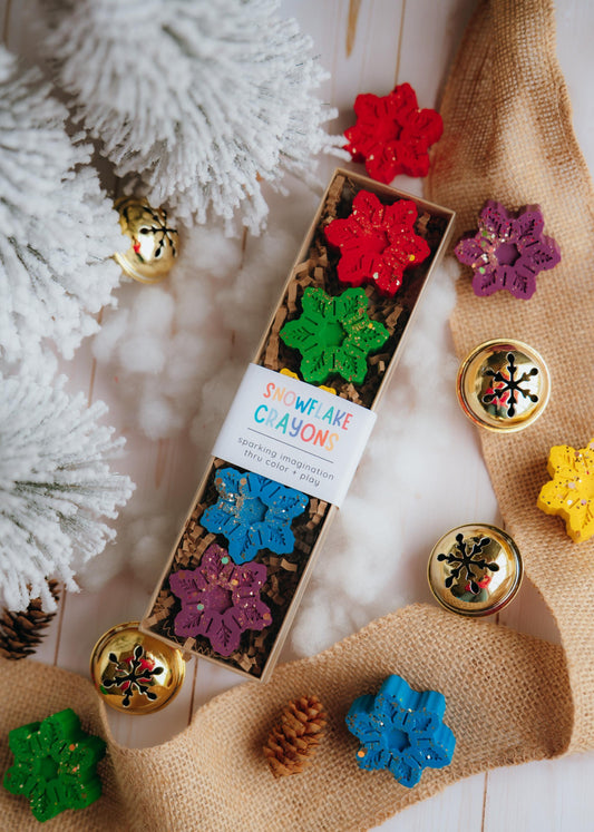 Kids Party Favor Snowflake Crayon Set Glitter Sparkle Winter Celebration Classroom Treats Toddler Art Supplies Shaped Crayon Collection Holiday Theme Activities Creative Winter Coloring Fun Festive Season Gifts Handmade Quality Construction