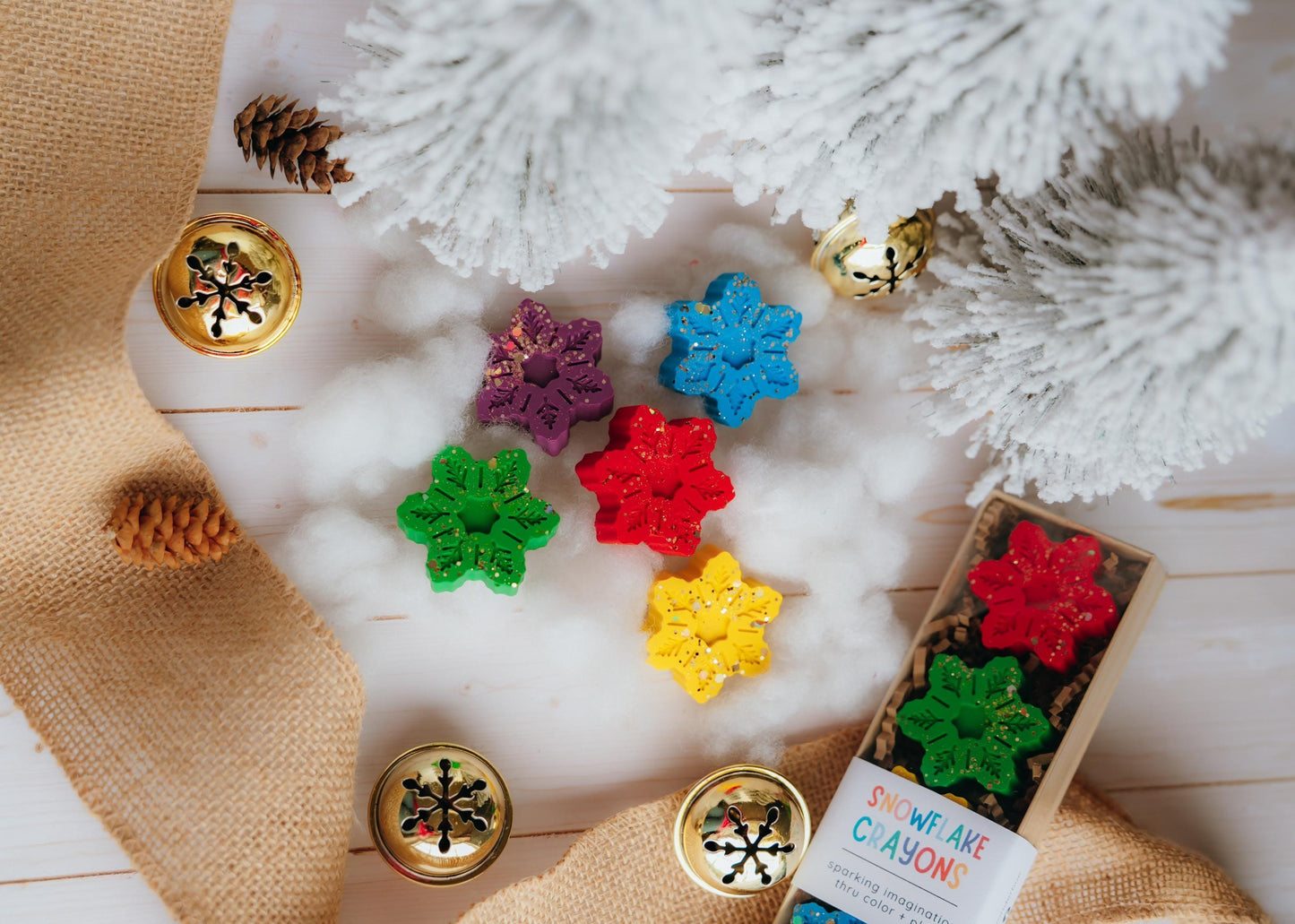 Shaped Crayon Collection Glitter Snowflake Design Toddler Art Supplies Winter Coloring Activities Creative Play Time Non Toxic Materials Preschool Activity Essentials Festive Craft Projects Holiday Season Celebration Kids Party Favor Set