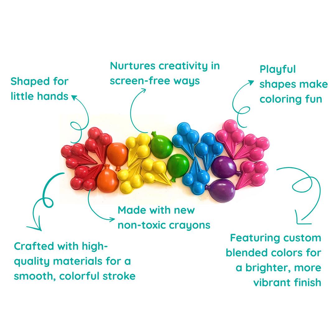Kids Birthday Party Favors Balloon Crayons Set Non Candy Gift Ideas Handmade Novelty Supplies Rainbow Colors Creative Activity Toddler Celebration Treats Preschool Party Bag Filler Items Classroom Reward Gifts Screen Free Play Whimsical