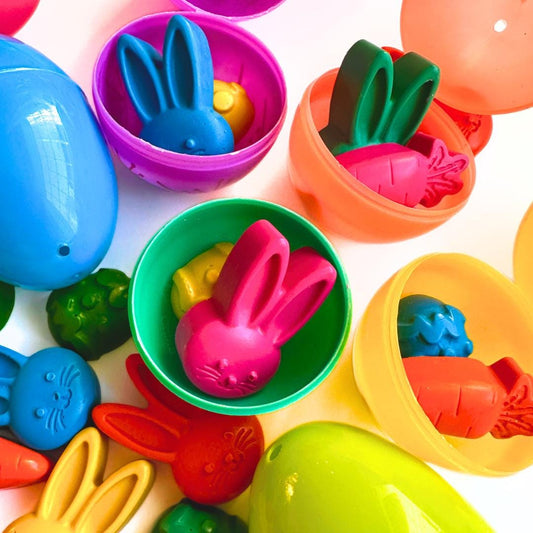 Handmade Easter Crayon Set Non Candy Basket Filler Toddler Gift Egg Shaped Bunny Shaped Carrot Shaped Crayons Sugar Free Alternative Spring Celebration Party Favor Preschool Activity Supply Colorful Egg Hunt Prize Kids Coloring Gift Fits