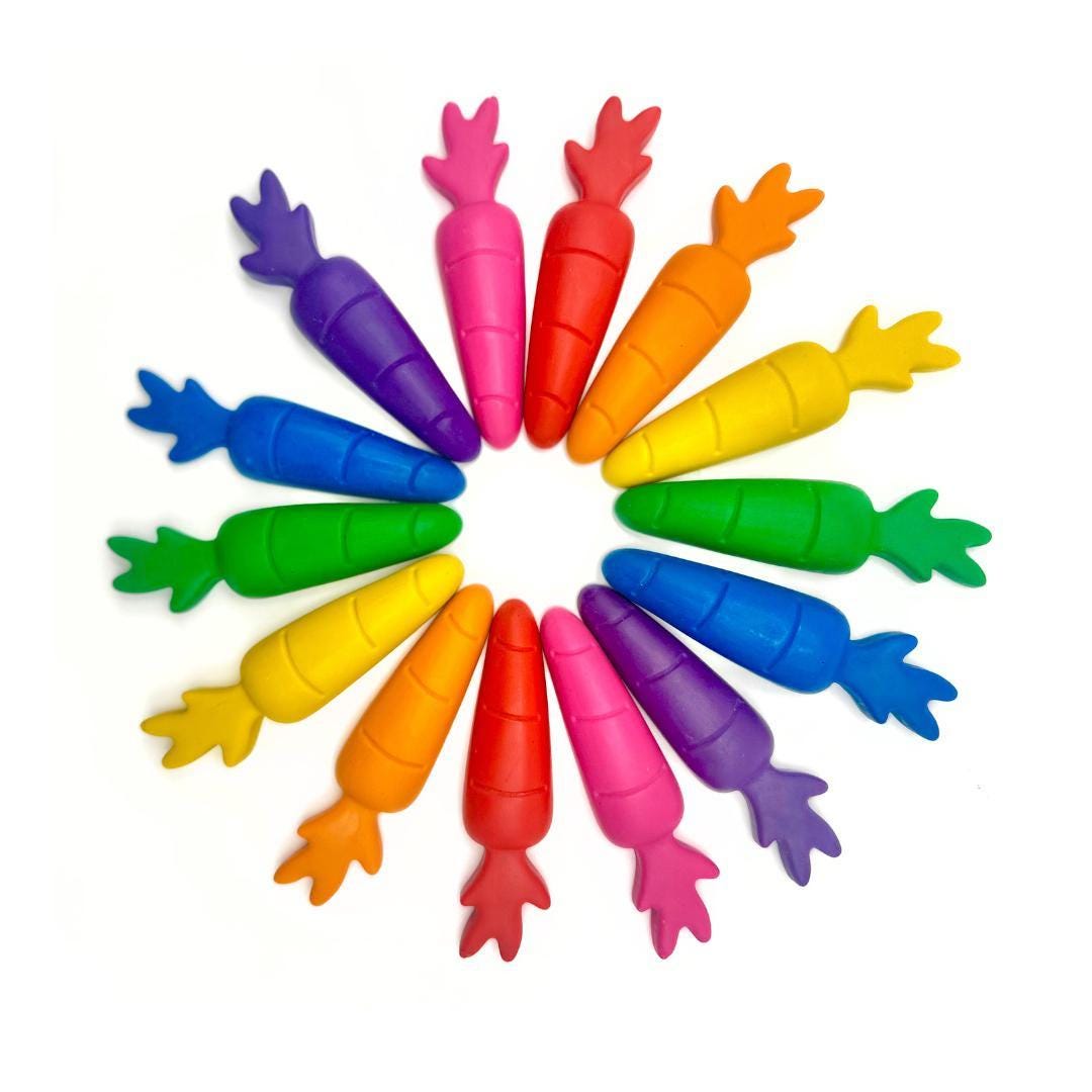 Easter Basket Stuffer Handmade Carrot Shaped Crayons Non Candy Alternative Rainbow Colors Toddler Safe Art Supplies Spring Party Favors Kids Coloring Activities Preschool Classroom Rewards Sugar Free Gift Novelty Vegetable Crayons Creative