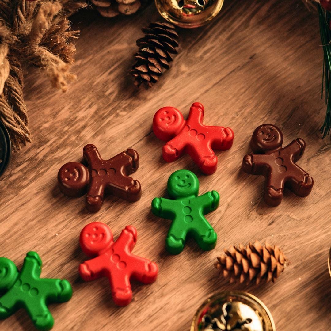 Gingerbread Crayon Set – Handmade Christmas Stocking Stuffer