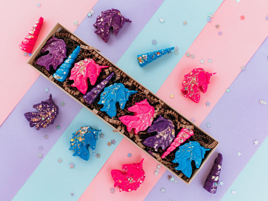 Non-Toxic Art Supplies Kids Unicorn Shaped Glitter Crayons Safe Drawing Tools Toddler Birthday Gifts Perfect Party Favors Small Hands Coloring Materials Preschool Classroom Rewards Quality Handmade Craft Set Creative Play Activities