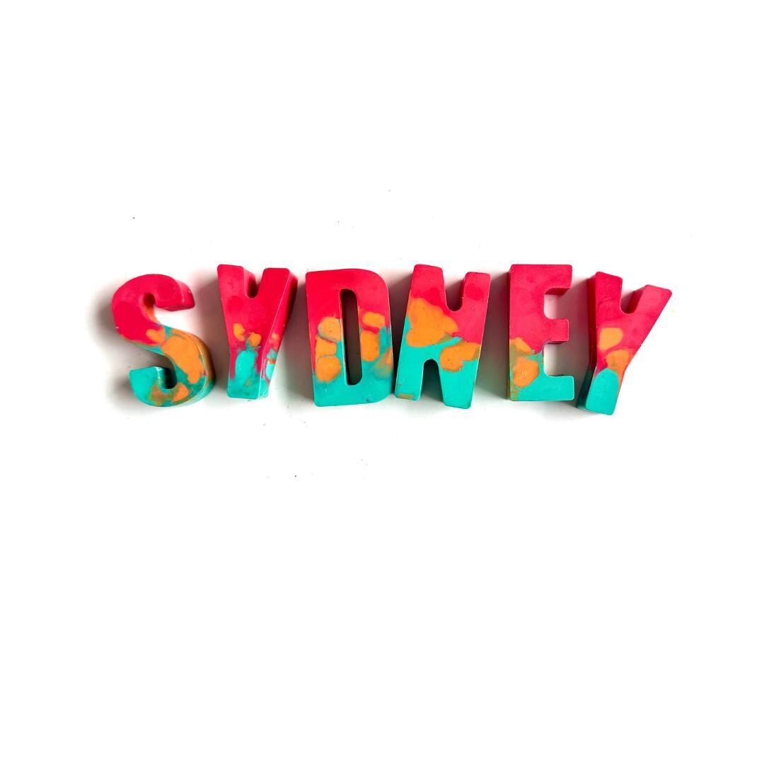 Personalized Name Crayon – Handmade Letter Toy for Toddler Learning