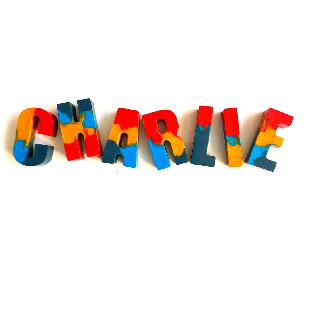 Personalized Name Crayon – Handmade Letter Toy for Toddler Learning