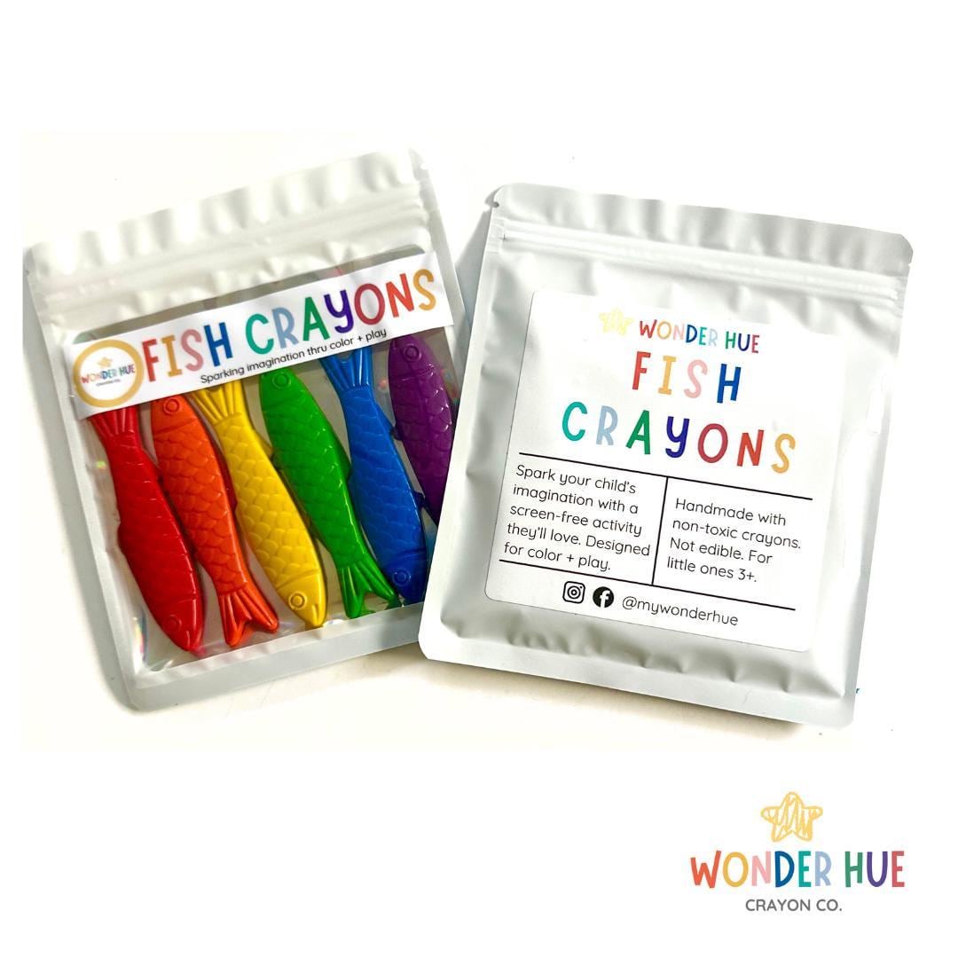 Fish Shaped Crayon Set – Nontoxic Toddler Art Party Favors