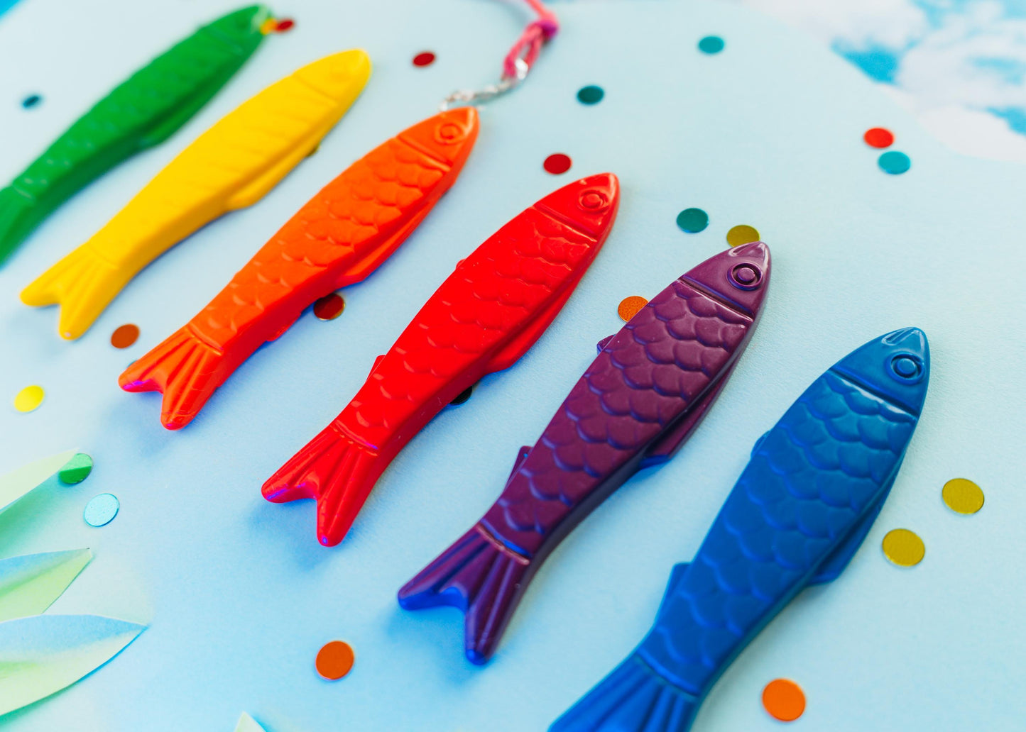 Fish Shaped Crayon Set – Nontoxic Toddler Art Party Favors