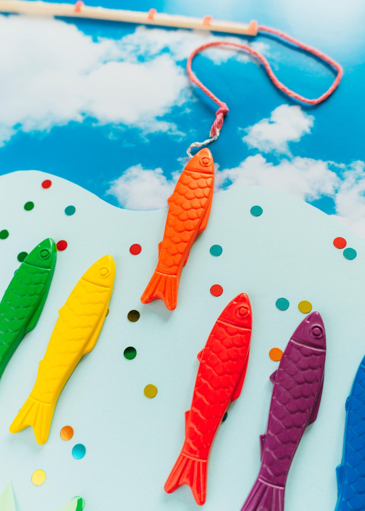 Fish Shaped Crayon Set – Nontoxic Toddler Art Party Favors