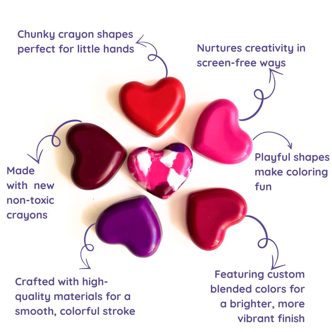 Heart Shaped Crayon Valentine – Noncandy Classroom Party Favor