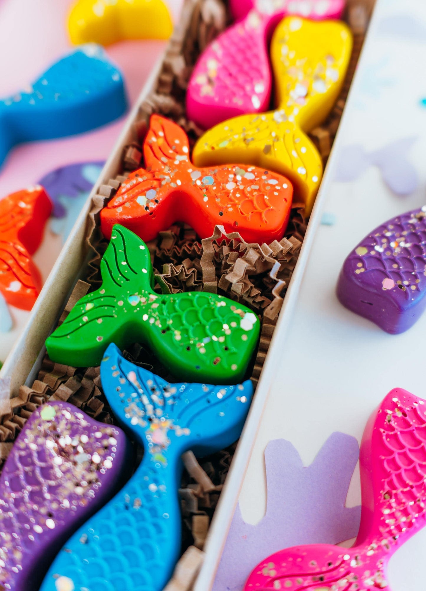 Mermaid Party Favor – Glitter Crayon Set for Ocean Birthday Gifts