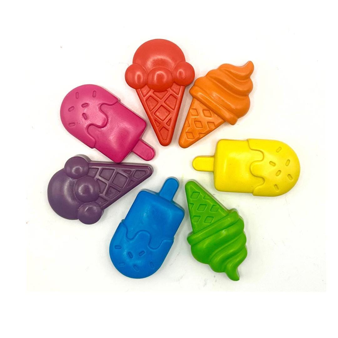 Ice Cream Shaped Crayons Kids Birthday Party Favors Non Candy Alternative Novelty Coloring Supplies Rainbow Colors Art Activities Creative Play Toddler Safe Materials Summer Celebration Theme Goodie Bag Fillers Classroom Rewards Educational