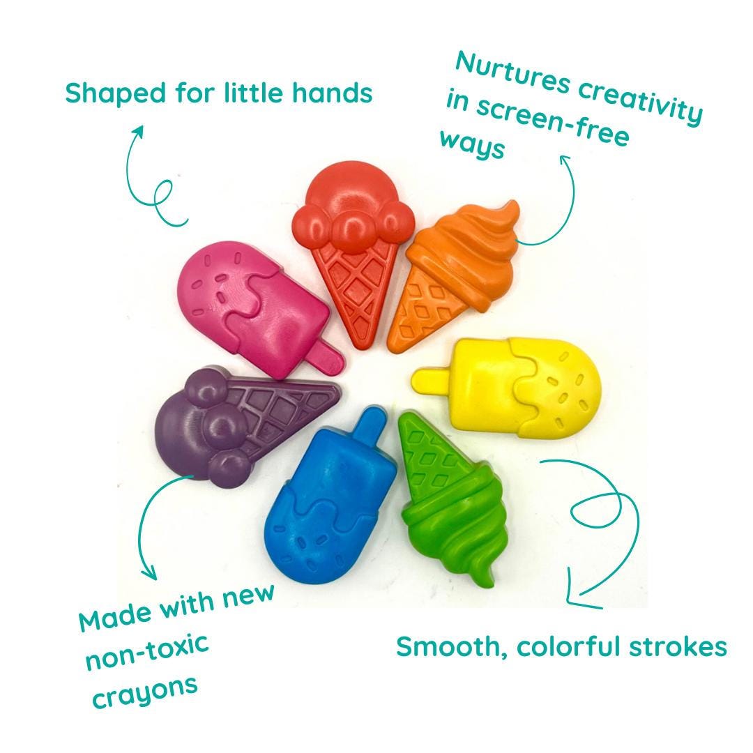 Ice Cream Party Favor – Shaped Crayons Noncandy Birthday Gift