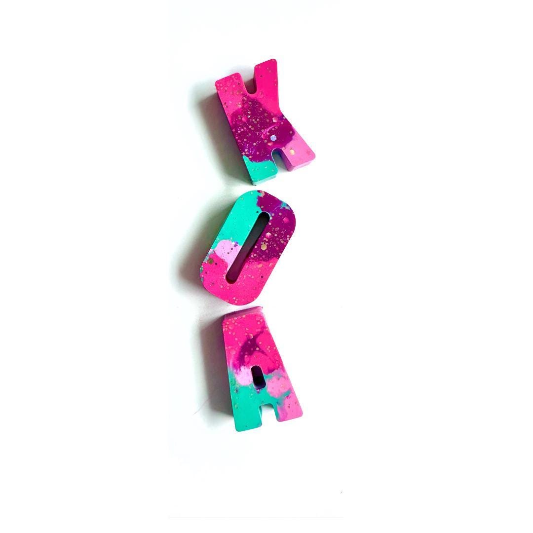 Toddler Learning Gift Personalized Name Crayon Letters Custom Alphabet Educational Toy Glitter Letter Recognition Tool Preschool Spelling Practice Activity Vibrant Color Learning Present Kids Birthday Gift Educational Crayon Set Screen Free