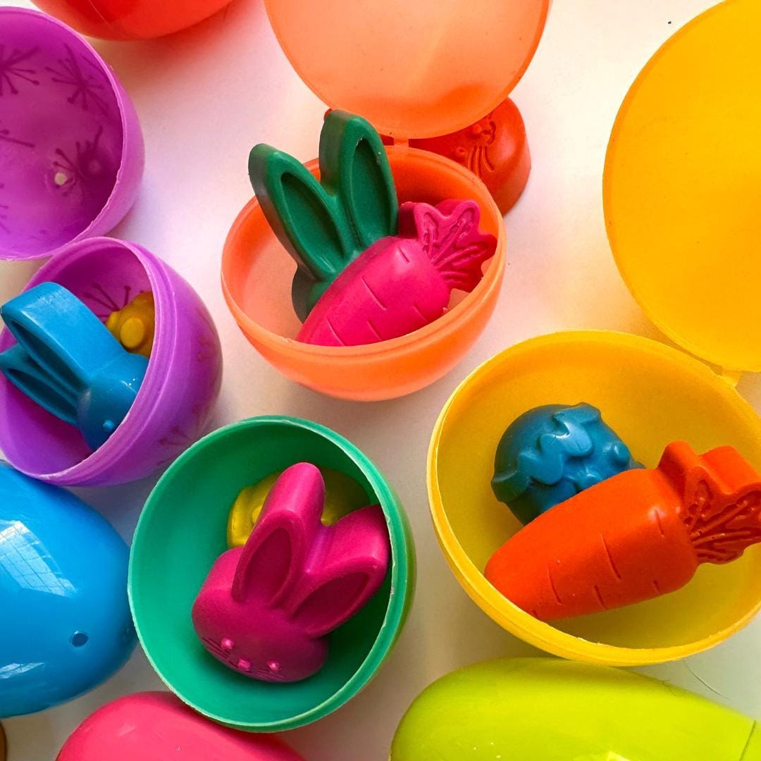 Spring Party Favor Handmade Easter Crayon Non Candy Basket Filler Sugar Free Toddler Gift Egg Bunny Carrot Shaped Crayons Preschool Activity Supply Egg Hunt Prize Classroom Reward Kids Coloring Set Fits Inside Plastic Easter Eggs Safe Non
