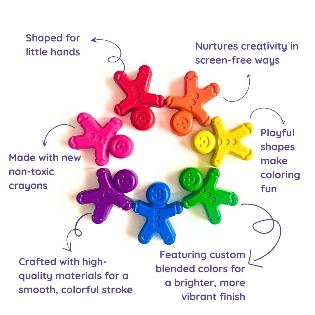Festive Gift Set Gingerbread Shaped Crayons Creative Play Ideas Kids Holiday Party Favor Christmas Stocking Stuffer Collection Handmade Toddler Art Supplies Classroom Activity Rewards Vibrant Colors Custom Design Non-Toxic Materials Winter