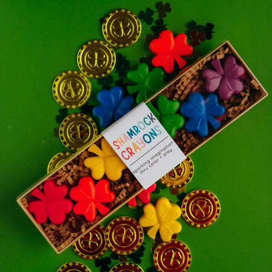 St Patrick Day Kids Activities Rainbow Shamrock Shaped Crayons Hand Poured Festive Coloring Tools Children Classroom Treats Small Gifts Irish Themed Celebration Items March Holiday Art Supplies Goodie Bag Stuffers Kids Lucky Charm Novelty