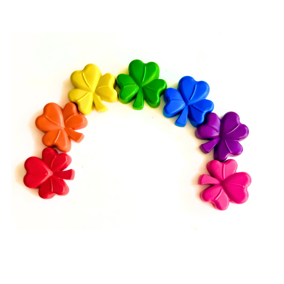 Rainbow Shamrock Crayons